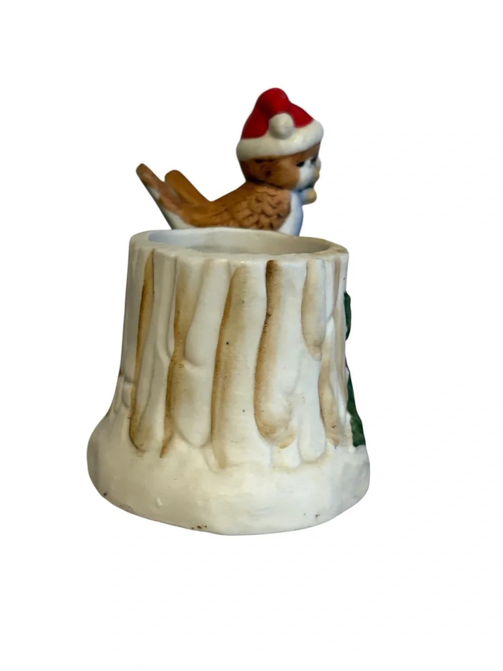 Vintage LeGo Taiwan Festive Birds Candle Holder Votive/Tealight White Multi